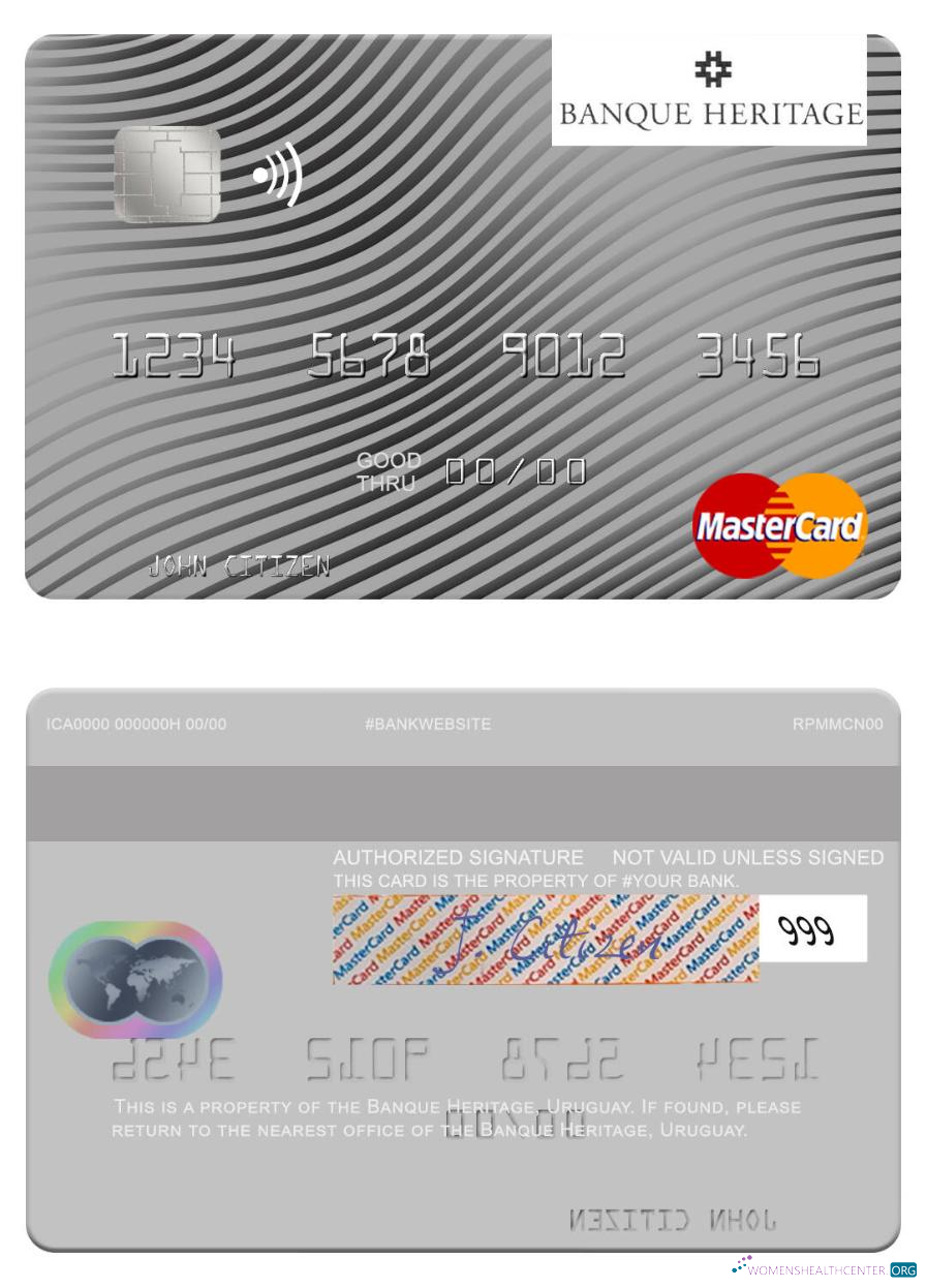 Download Uruguay Banque Heritage mastercard Photoshop template